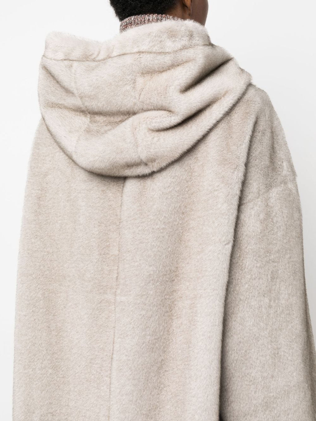 2026 New Arrival Parka con Cappuccio in Eco Pelliccia Grigio