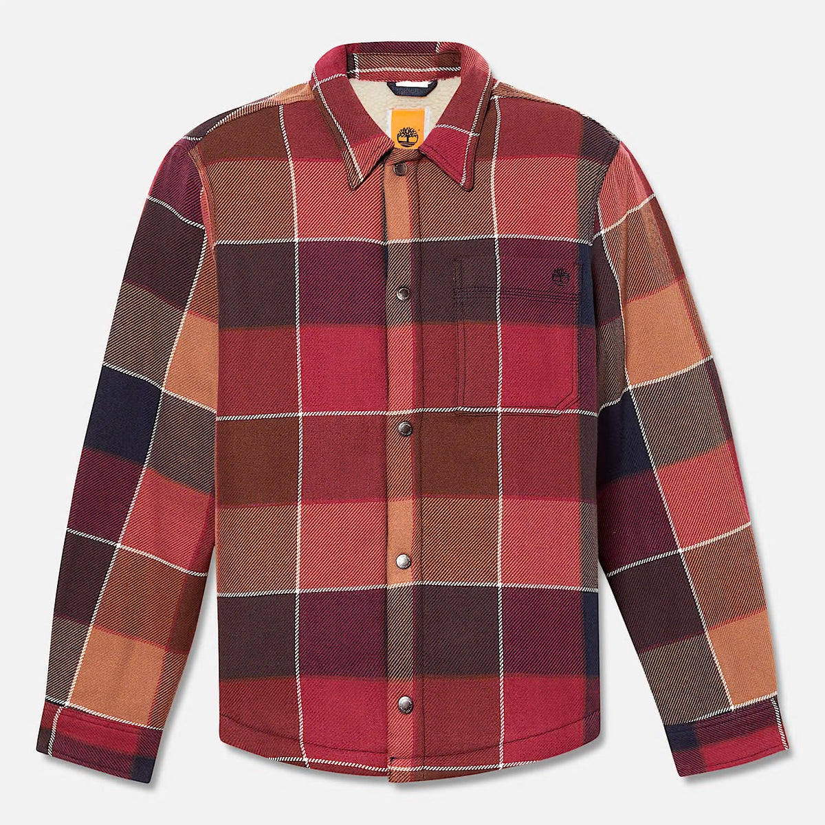 Top Seller TIMBERLAND SHERPA LINED PLAID FLEECE OVERSHIRT Men’s - CORDOVAN