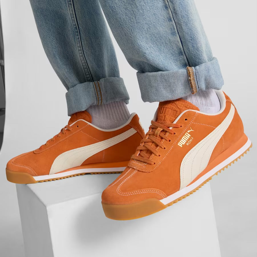 Top Seller PUMA ROMA SUEDE MEN -MAPLE SYRUP-WARM WHITE-GUM