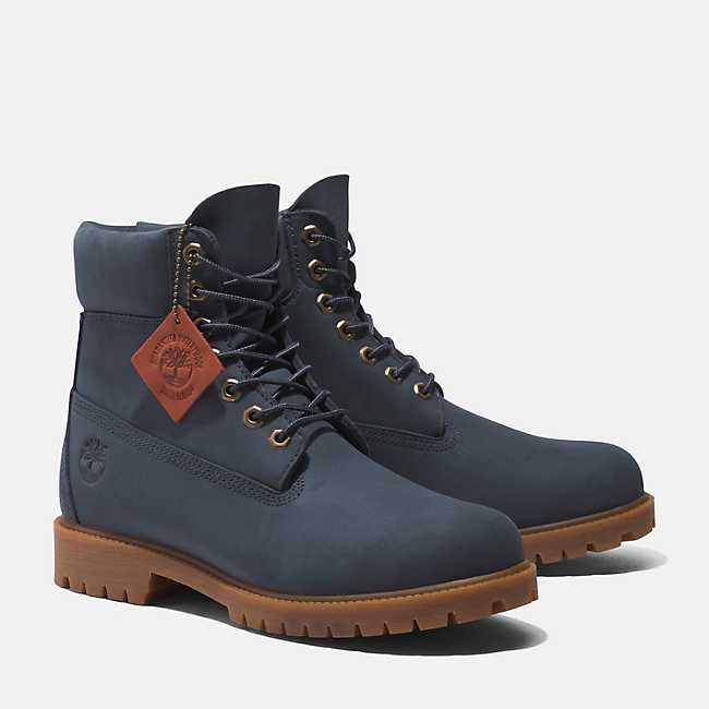 Top Seller Timberland  HERITAGE LACE UP PREMIUM 6 IN  WATERPROOF BOOT Men’s - DARK BLUE NUBUCK