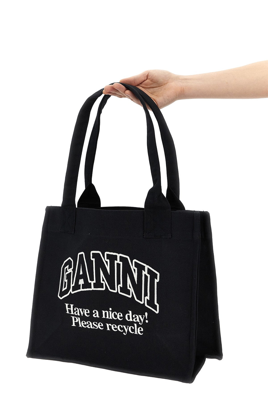 2026 New Arrival large easy shopper contrasted logo cotton canvas shopping bag