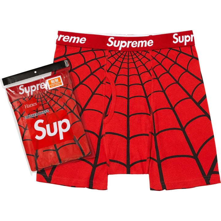2026 New Arrival Supreme Hanes Spider-Man Boxer Briefs (2 Pack) 'Red'