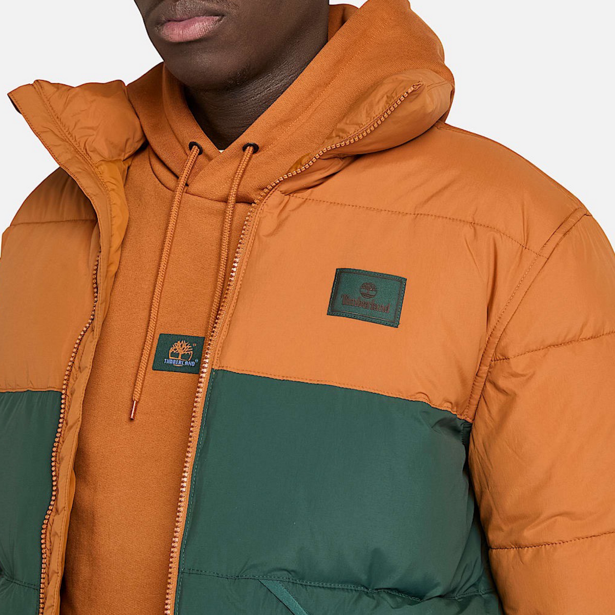 Top Seller TIMBERLAND INSULATED PUFFER JACKET Men’s -LEATHER BROWN /DARK FOREST GREEN