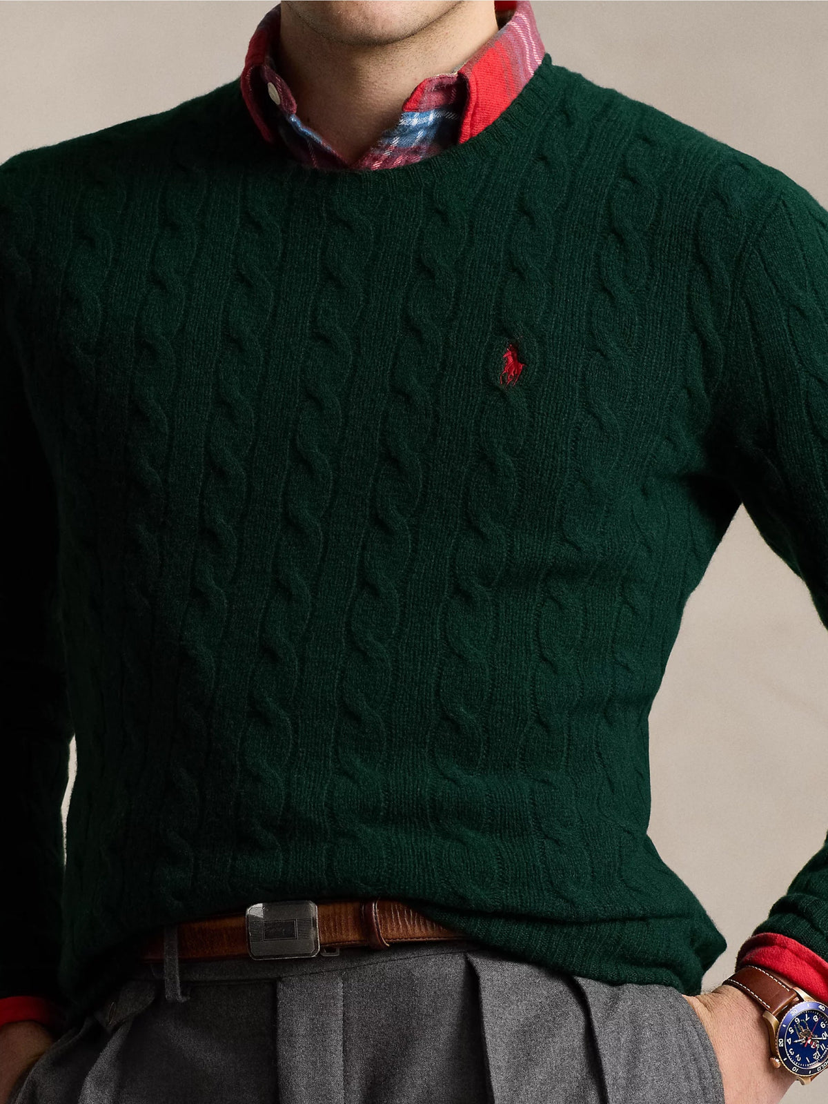 2026 New Arrival Maglia in Lana e Cashmere a Trecce Verde