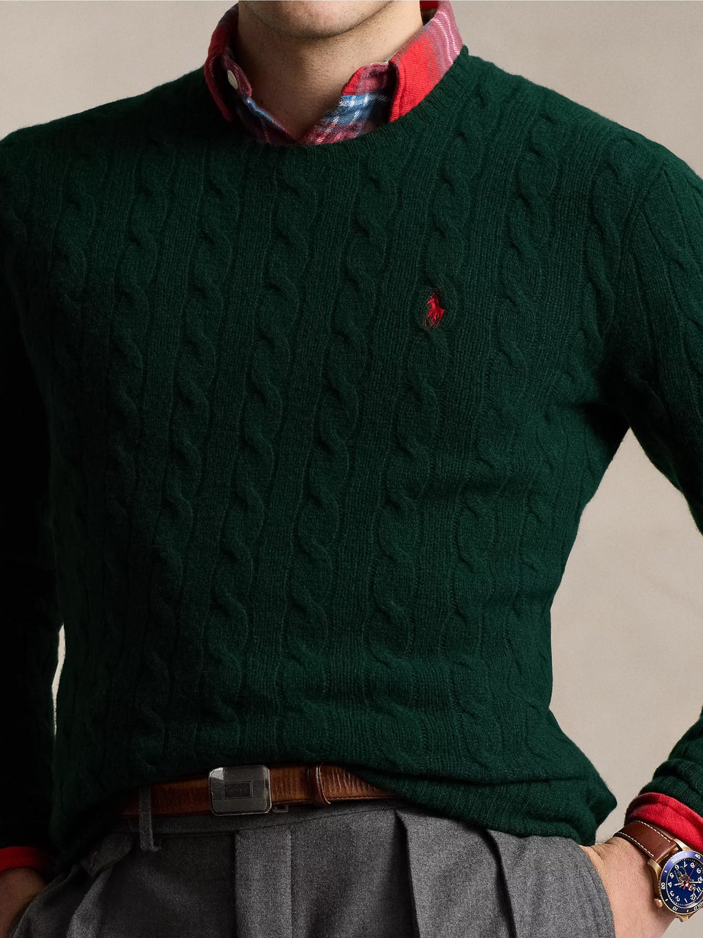 2026 New Arrival Maglia in Lana e Cashmere a Trecce Verde