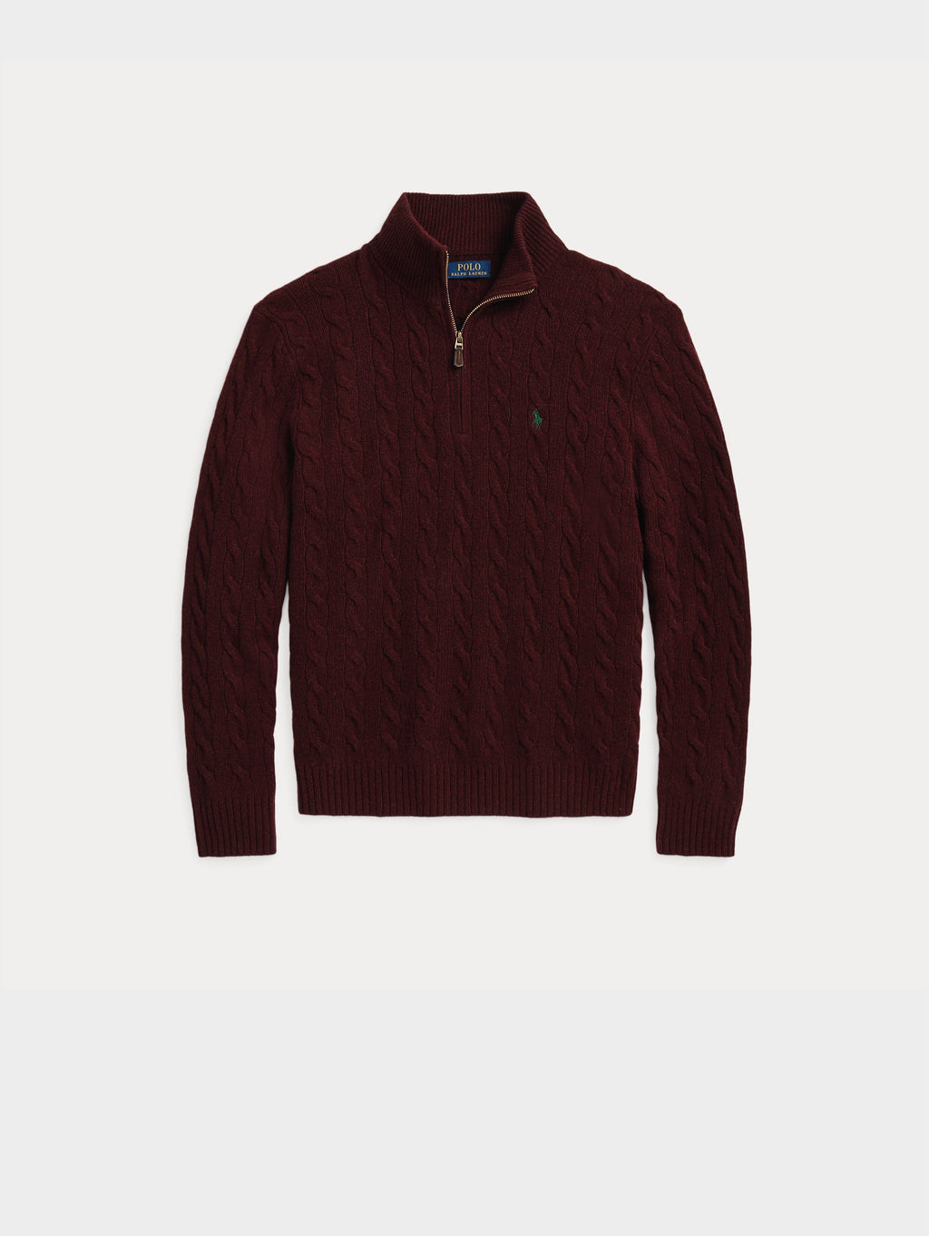 2026 New Arrival Maglia in Cashmere Lavorata a Trecce con Mezza Zip Vino