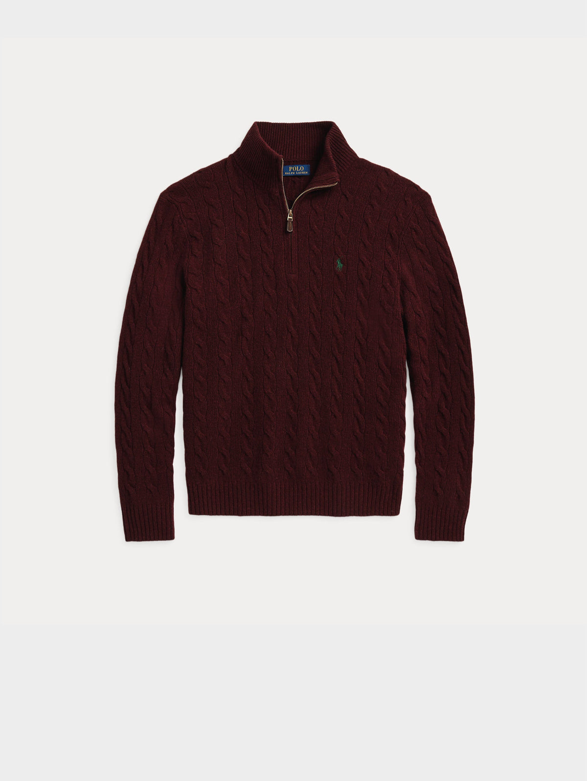 2026 New Arrival Maglia in Cashmere Lavorata a Trecce con Mezza Zip Vino