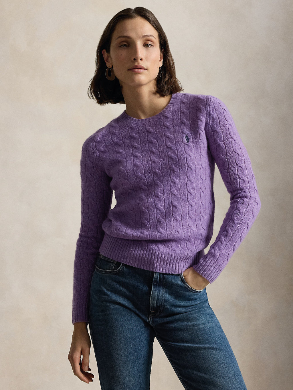 2026 New Arrival Maglia a Trecce in Misto Cashmere Ametista