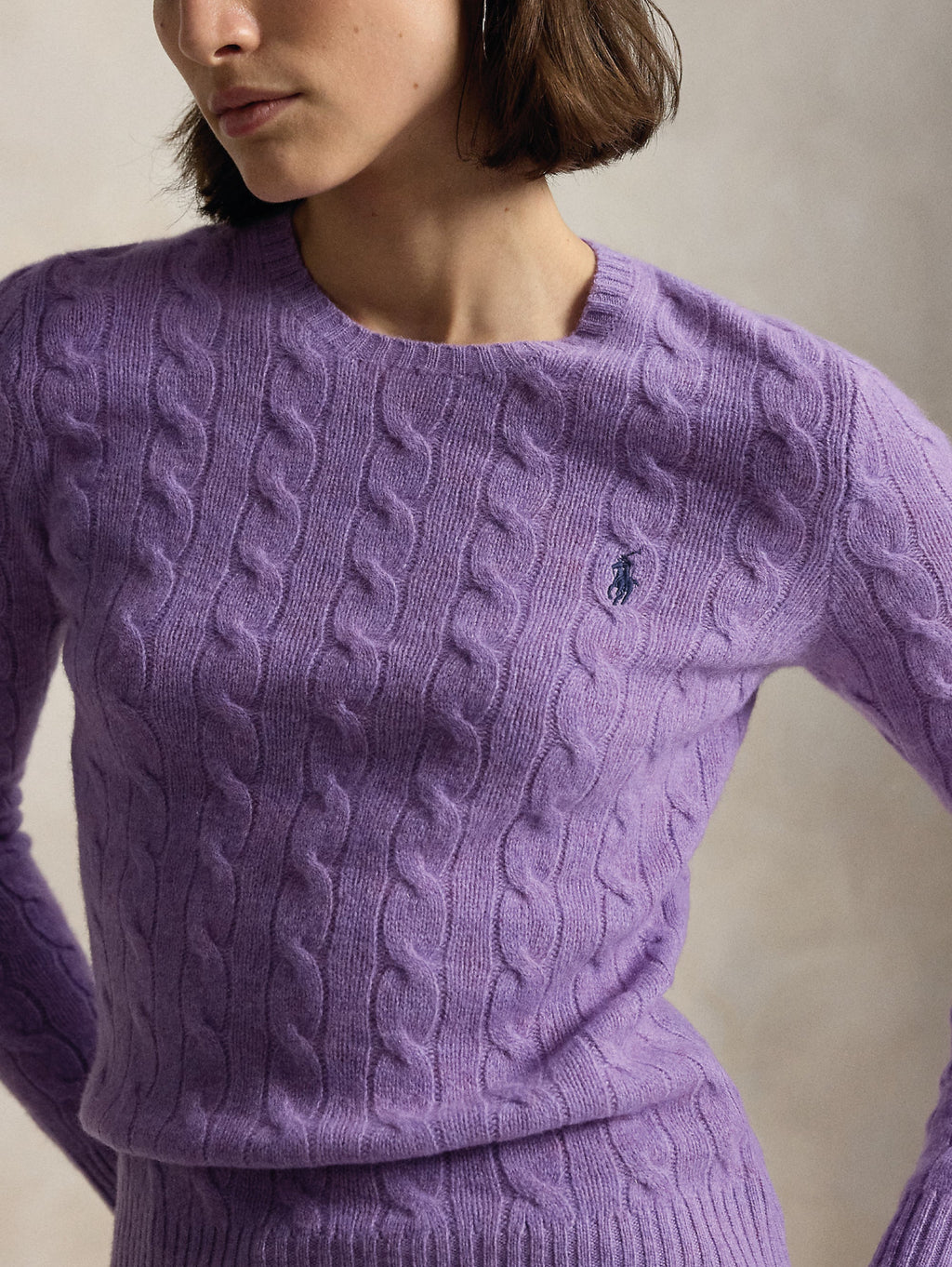 2026 New Arrival Maglia a Trecce in Misto Cashmere Ametista