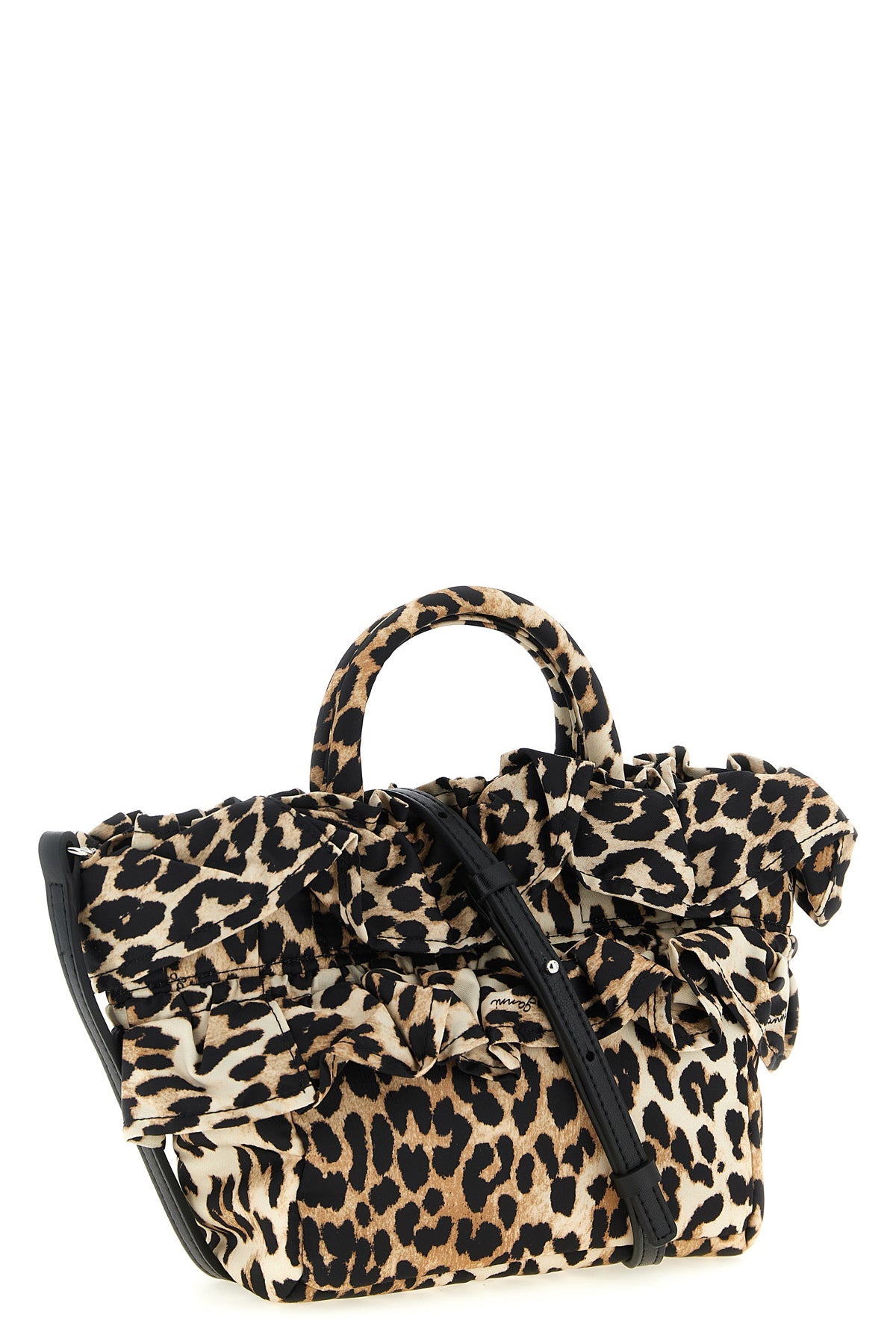 2026 New Arrival mini shopper ruffle print handbag in animal print technical fabric