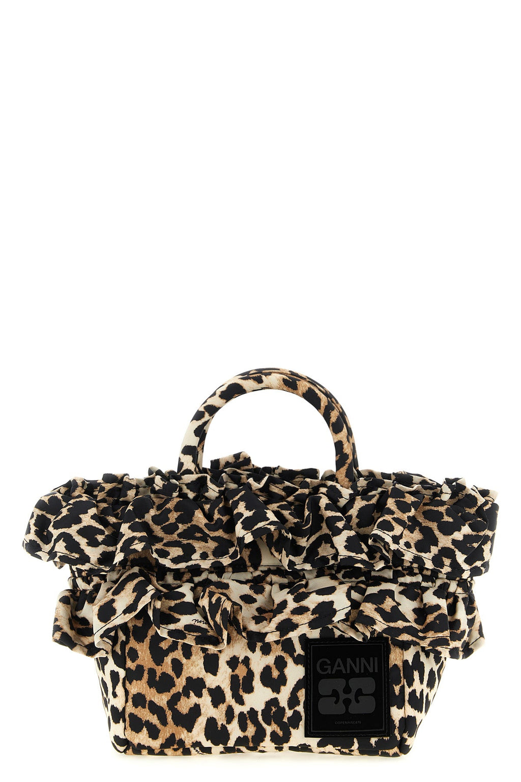 2026 New Arrival mini shopper ruffle print handbag in animal print technical fabric