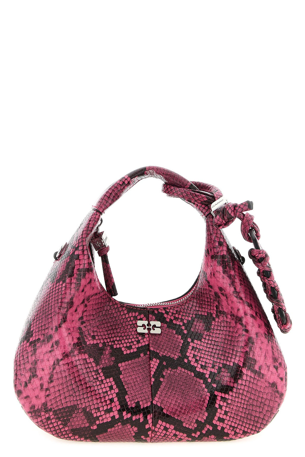 2026 New Arrival mini hobo handbag in shiny leather effect snake print fabric