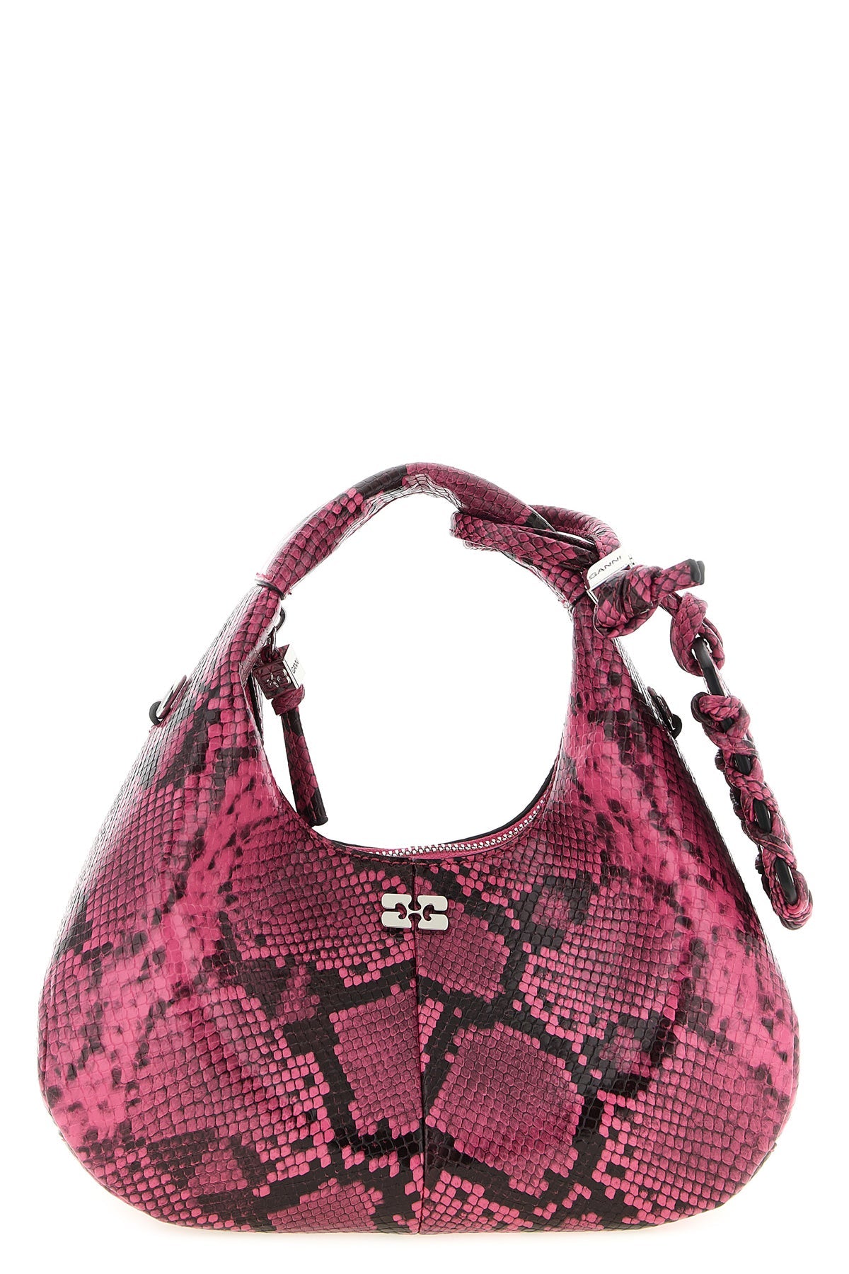 2026 New Arrival mini hobo handbag in shiny leather effect snake print fabric