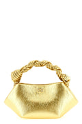 2026 New Arrival bou mini handbag in craquelé metallic leather-effect fabric