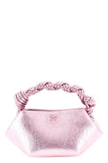 2026 New Arrival bou mini handbag in craquelé metallic leather-effect fabric