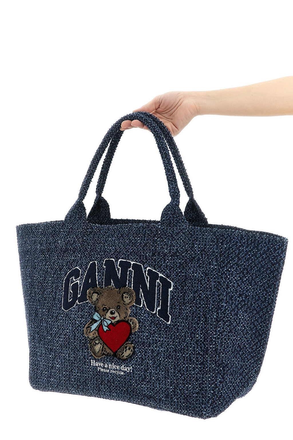 2026 New Arrival medium shopping bag in tweed denim cotton