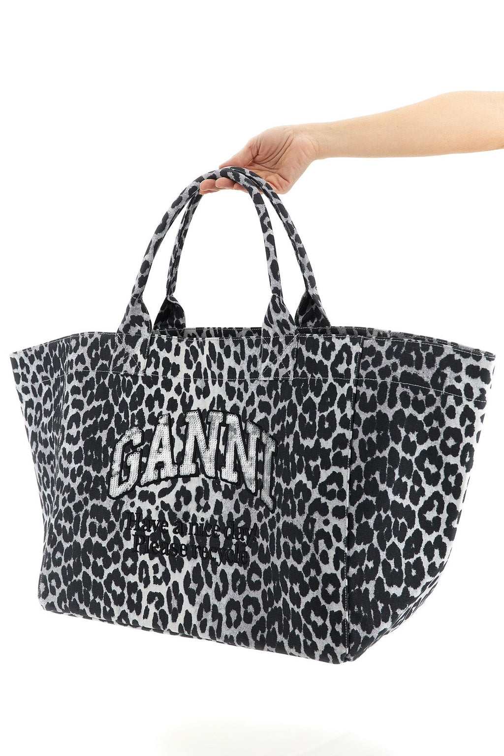 2026 New Arrival leopard sequin xxl tote canvas shopping bag