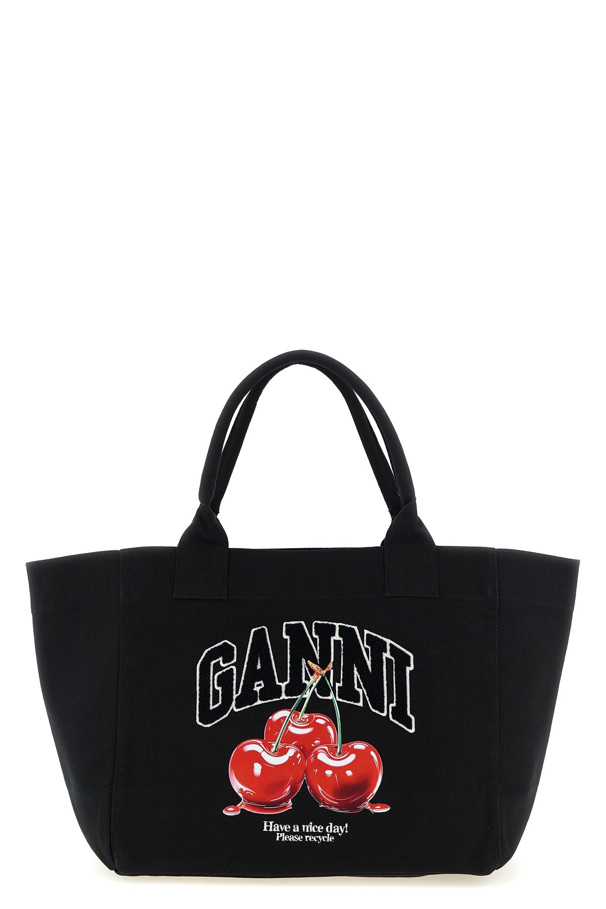 2026 New Arrival black medium cherry tote canvas shopping bag
