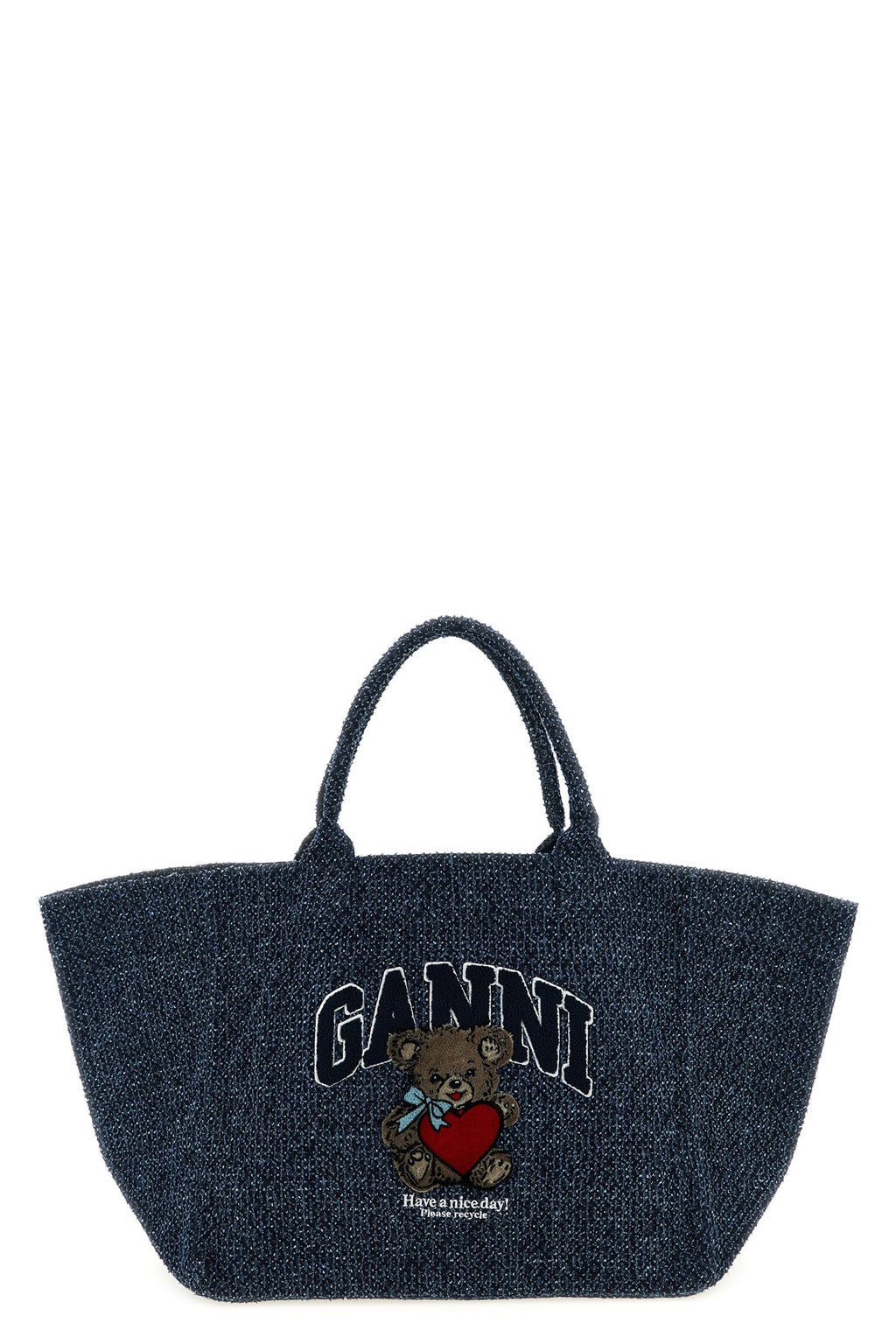 2026 New Arrival xxl bear shopping bag in tweed denim cotton