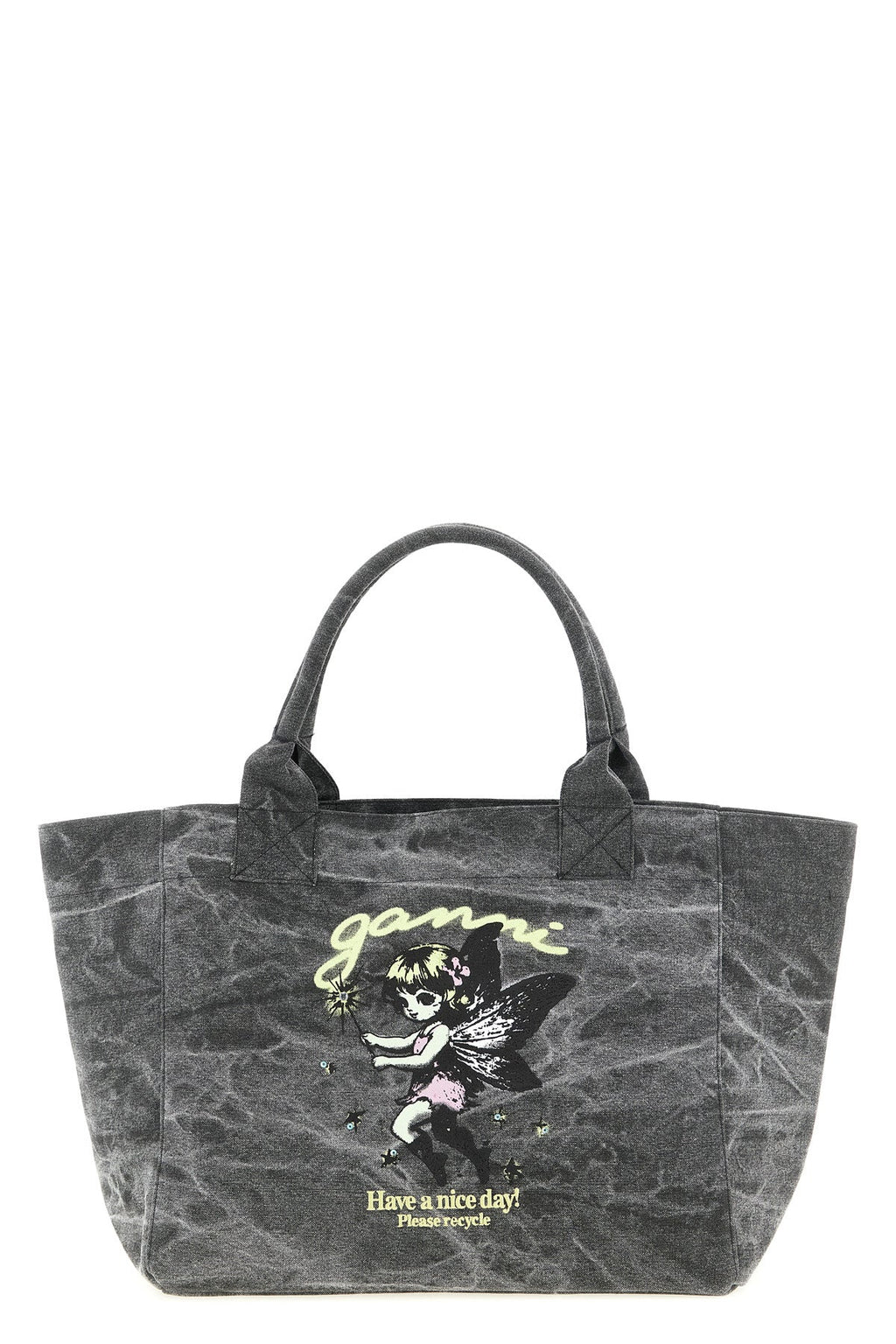 2026 New Arrival medium shopping bag in stone-washed canvas