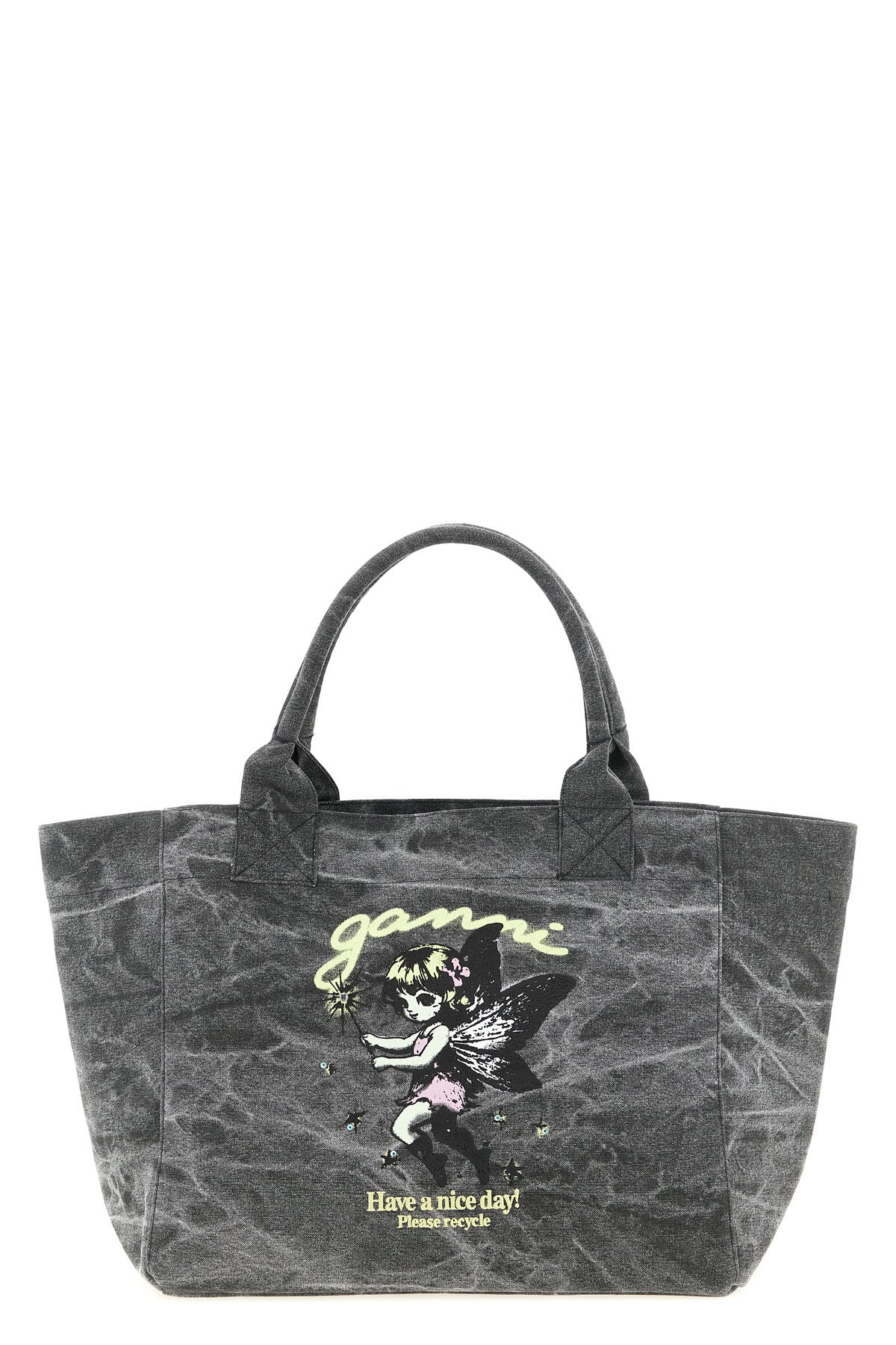 2026 New Arrival medium shopping bag in stone-washed canvas