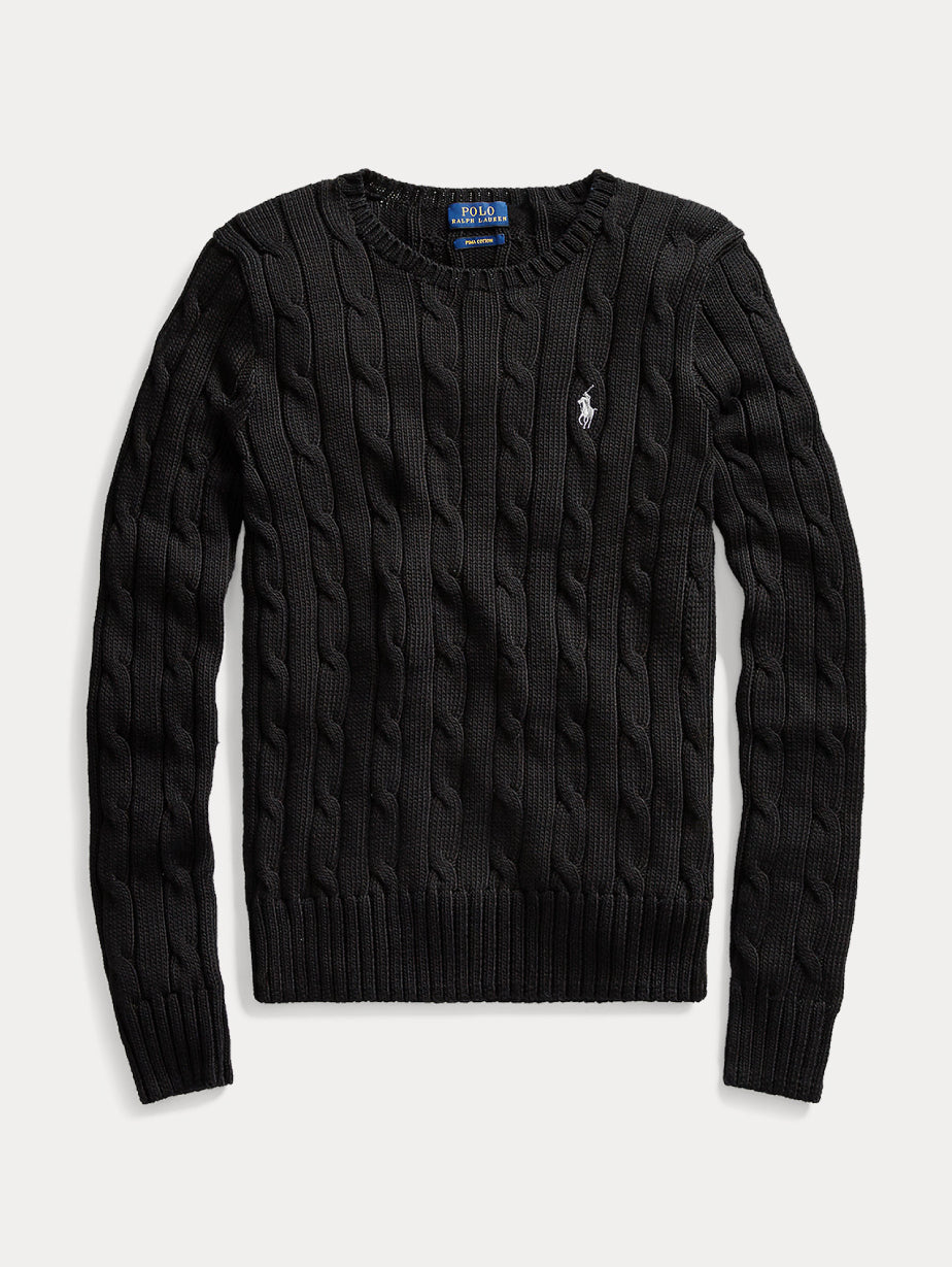 2026 New Arrival Maglia a Trecce in Cotone Nero