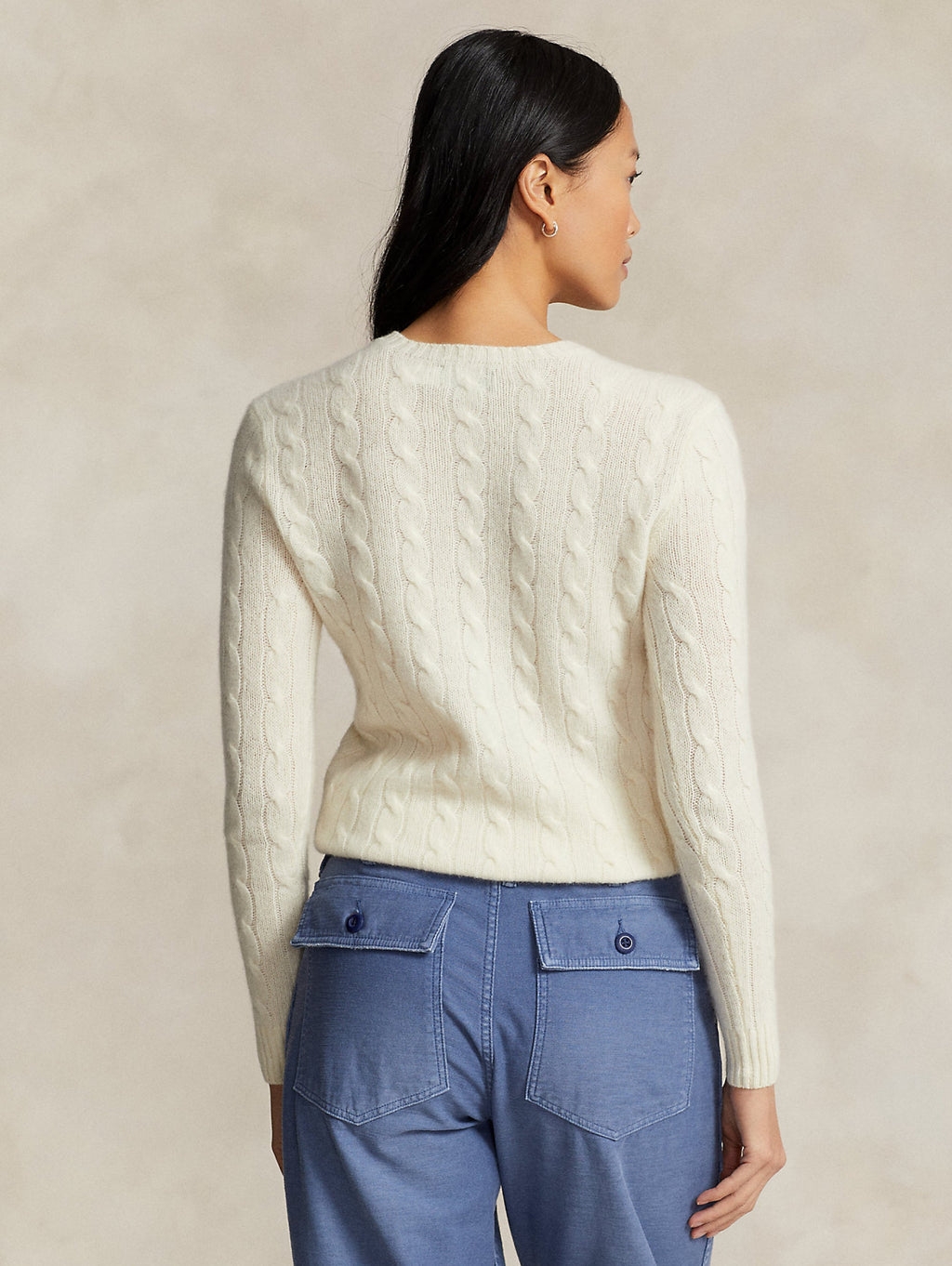 2026 New Arrival Maglia a Trecce in Misto Cashmere Crema
