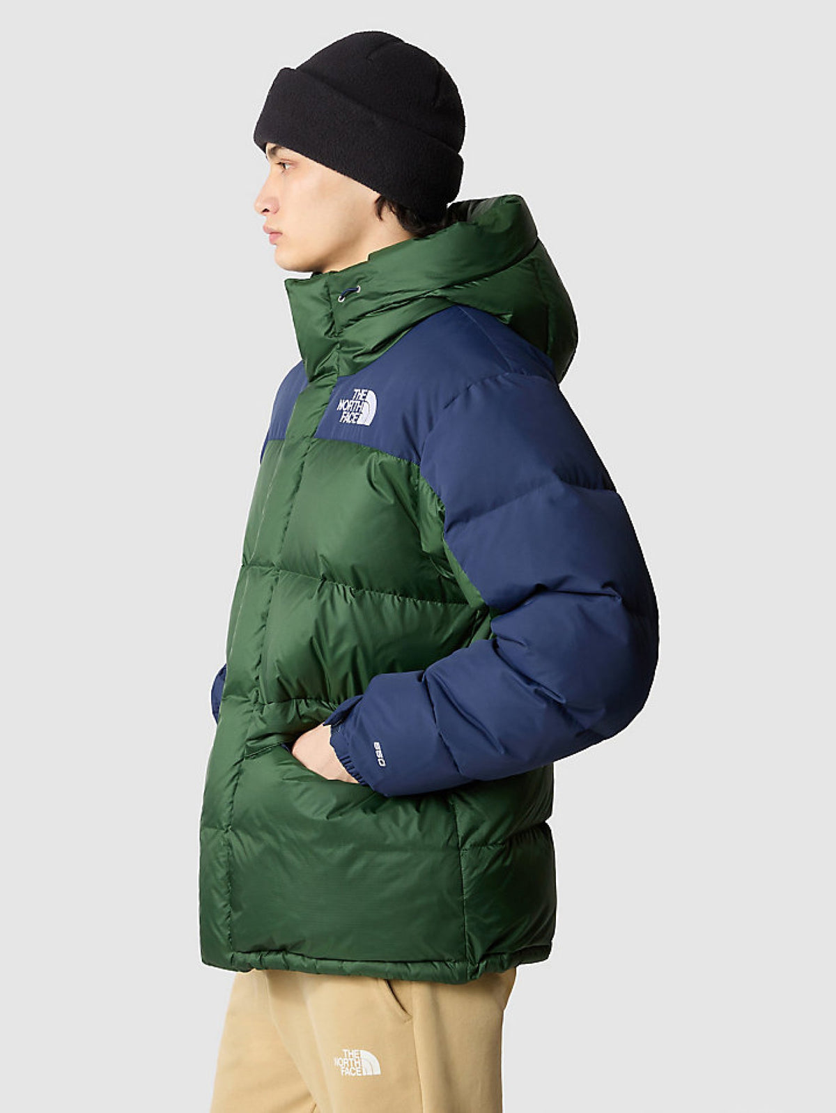 2026 New Arrival Piumino con Cappuccio Color Block Himalayan Verde/Blu