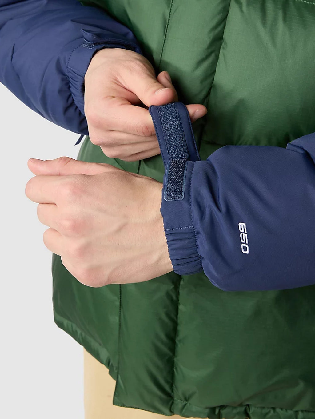 2026 New Arrival Piumino con Cappuccio Color Block Himalayan Verde/Blu
