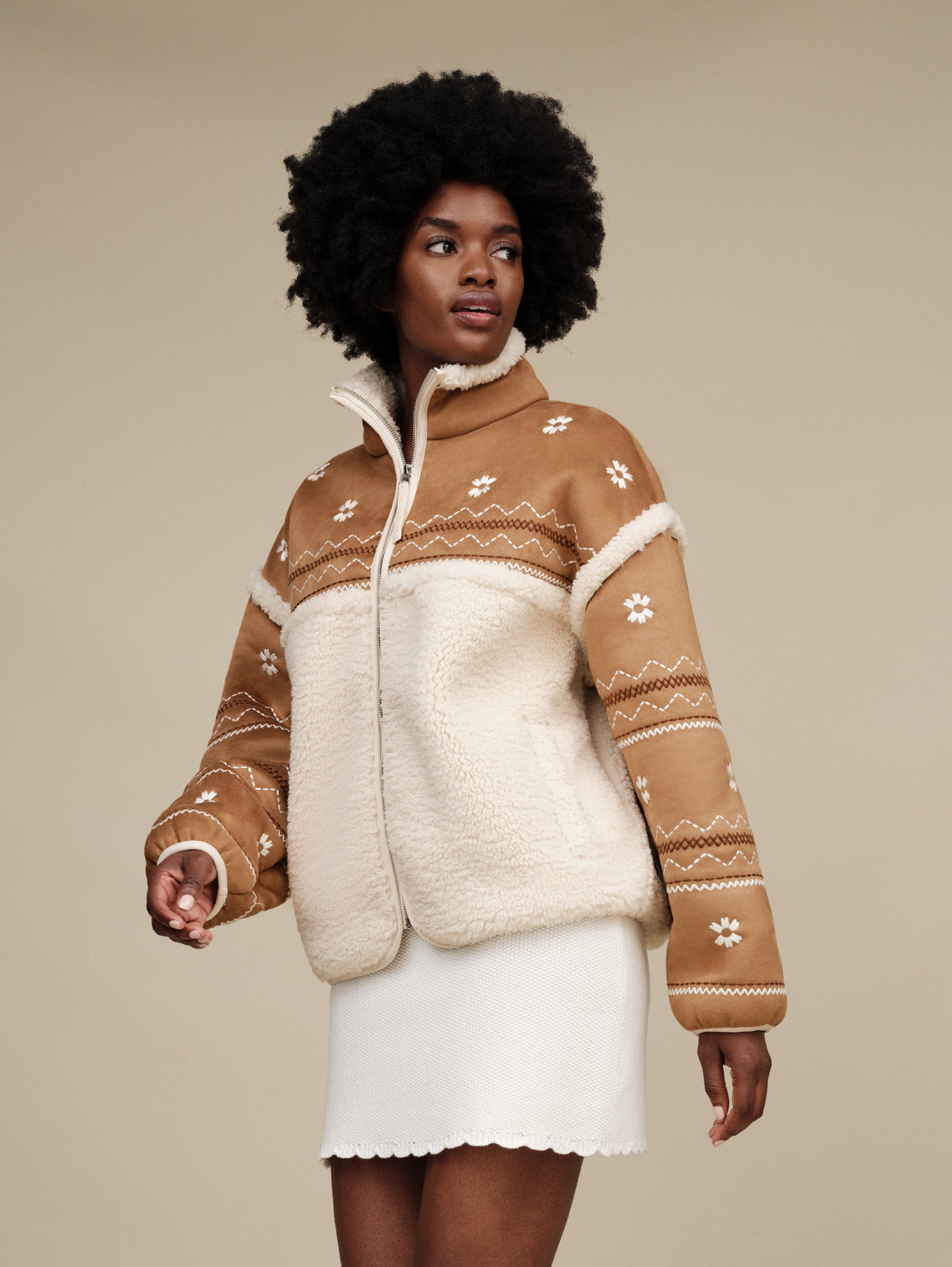 2026 New Arrival Giacca in Shearling Sintetico Marlene Castagna