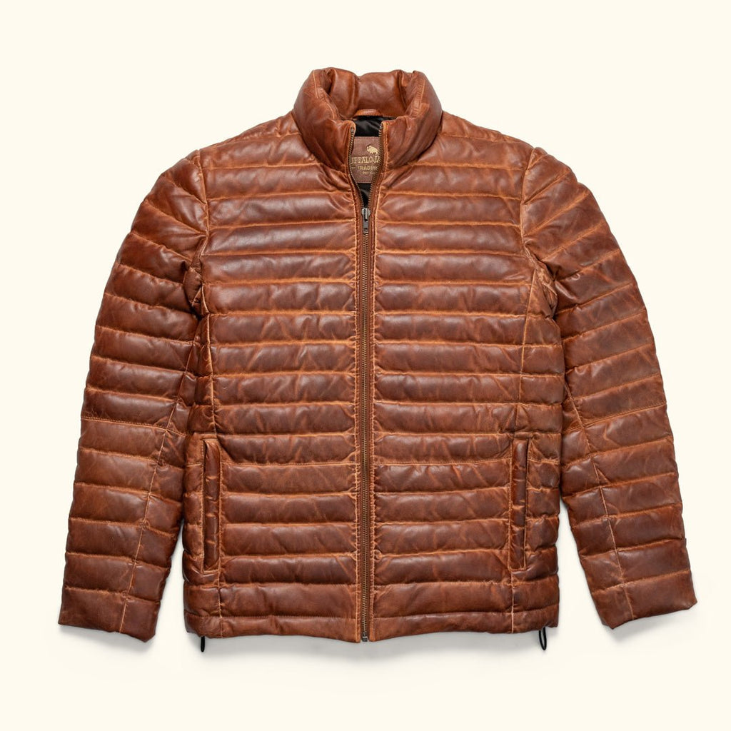 2026 New Arrival Bridger Leather Down Jacket | Light Brown