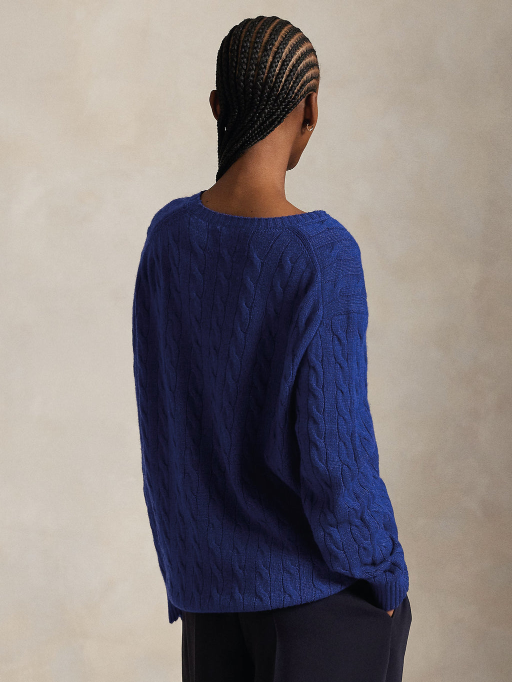 2026 New Arrival Maglia a Trecce Relaxed Fit Cobalto