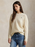 2026 New Arrival Maglia a Trecce Relaxed Fit Crema