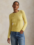 2026 New Arrival Maglia a Trecce in Misto Cashmere Giallo
