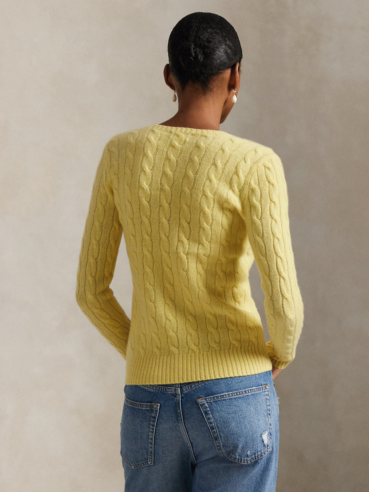 2026 New Arrival Maglia a Trecce in Misto Cashmere Giallo