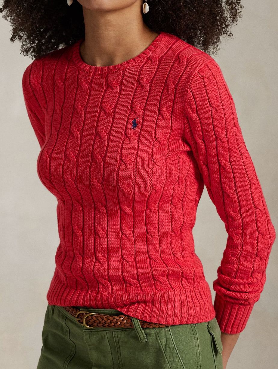 2026 New Arrival Maglia a Trecce in Cotone Rosso