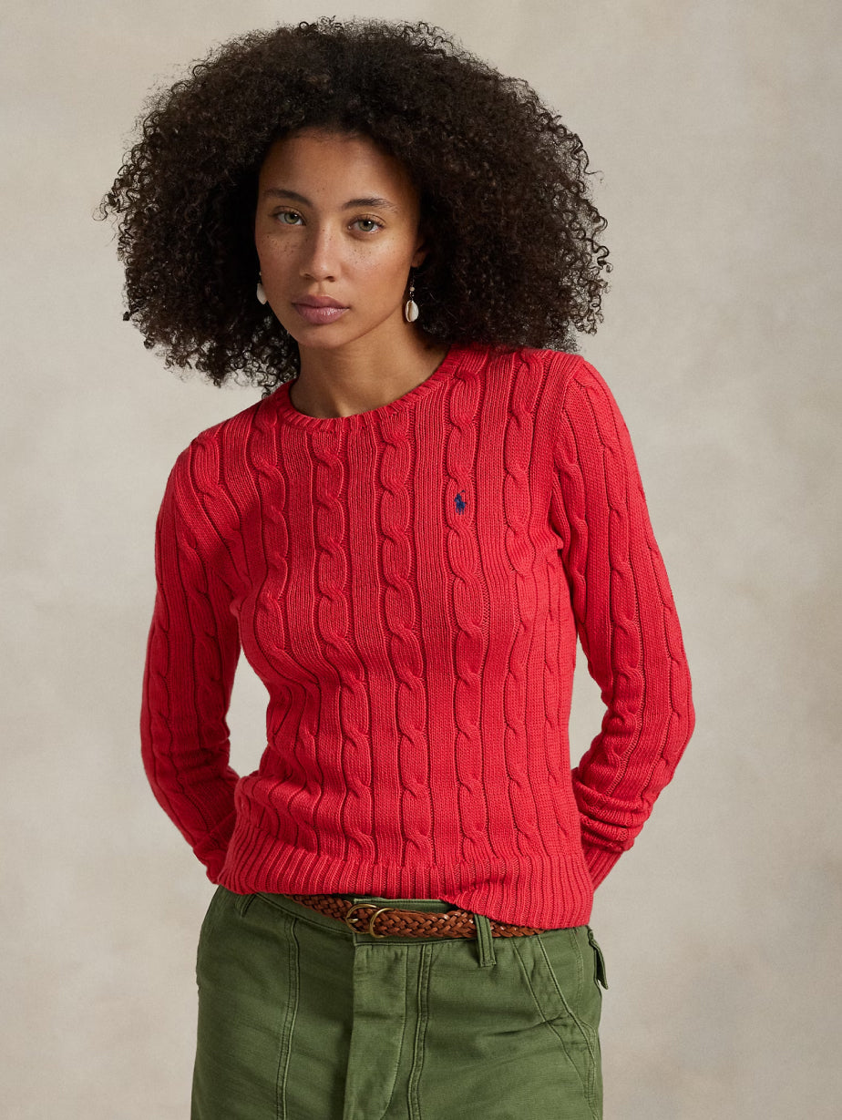 2026 New Arrival Maglia a Trecce in Cotone Rosso
