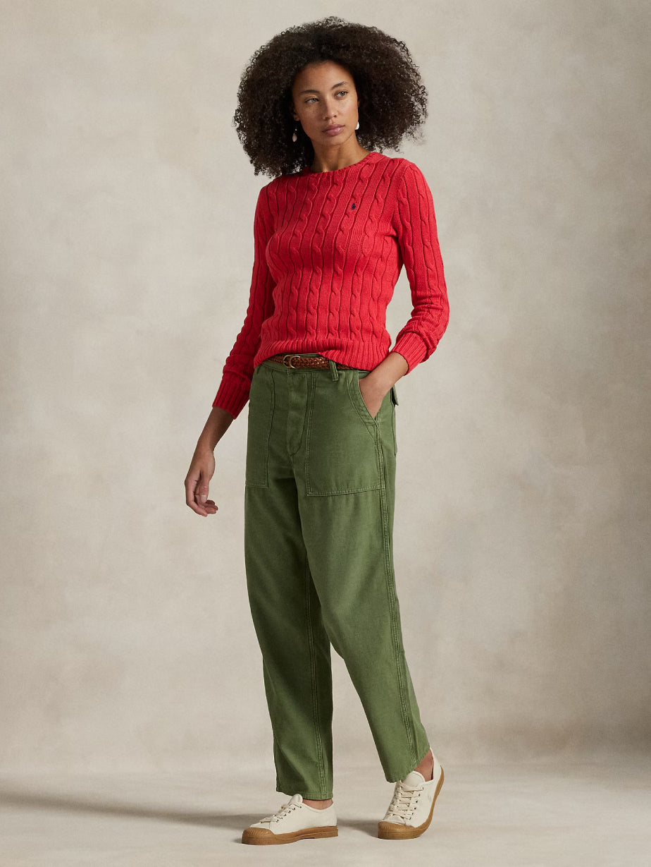 2026 New Arrival Maglia a Trecce in Cotone Rosso