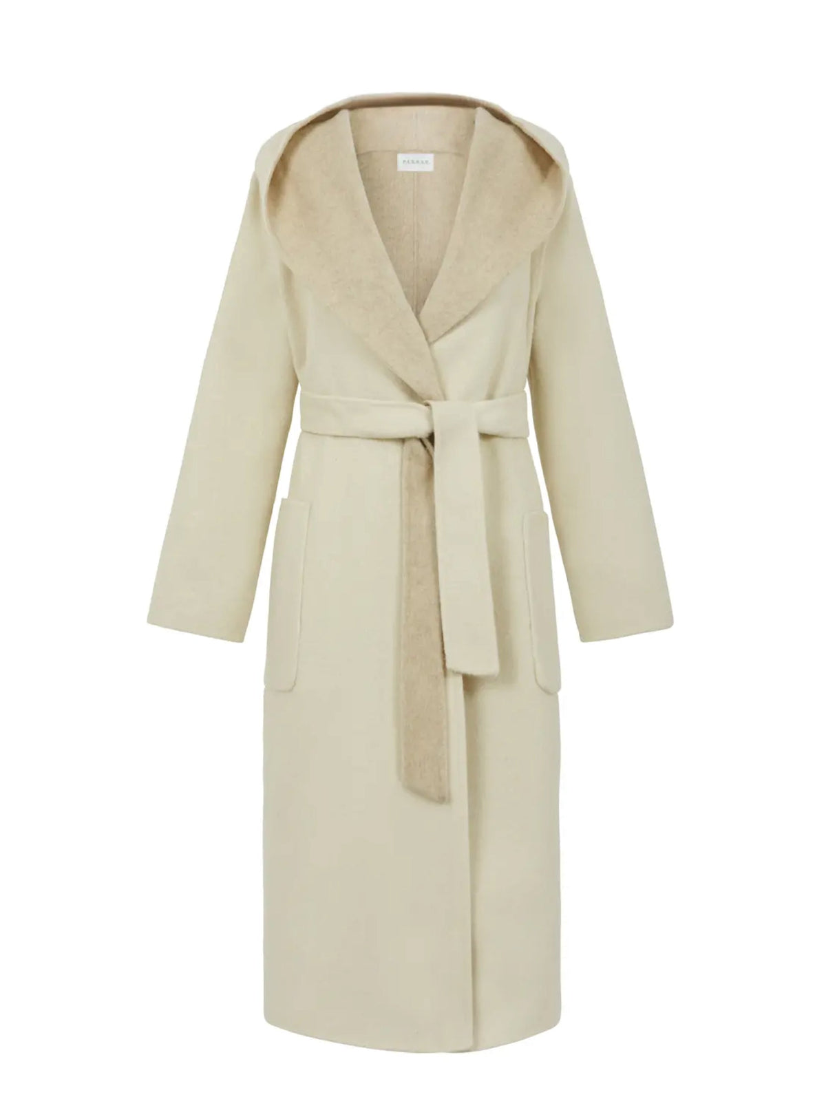 2026 New Arrival Cappotto in Double di Lana con Cappuccio Panna