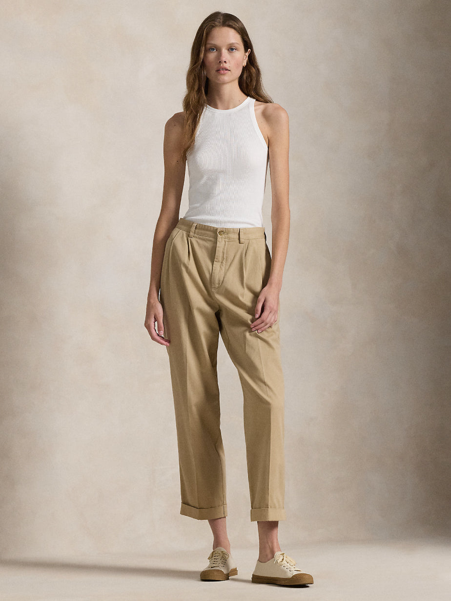 2026 New Arrival Pantaloni in Twill di Cotone Beige