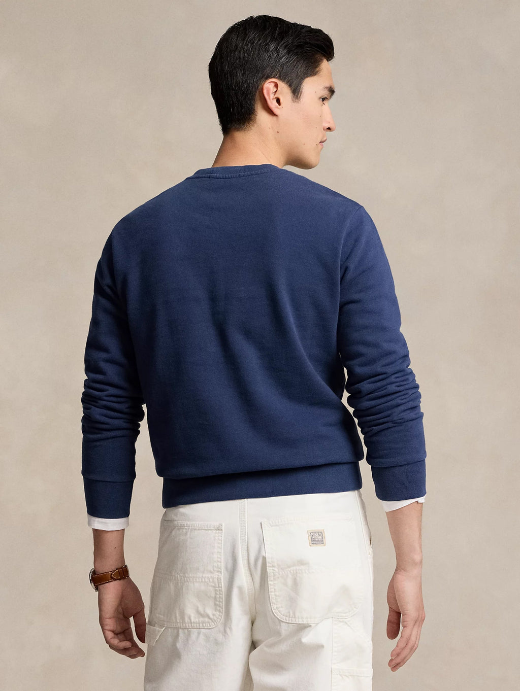 2026 New Arrival Felpa Girocollo in Cotone Loopback Blu Medio