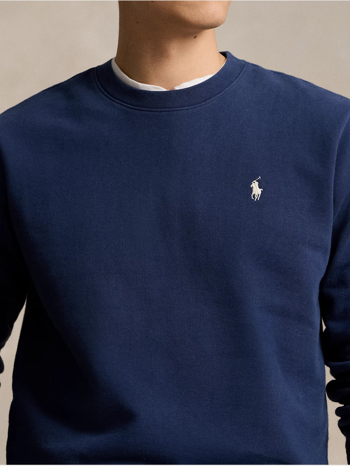 2026 New Arrival Felpa Girocollo in Cotone Loopback Blu Medio