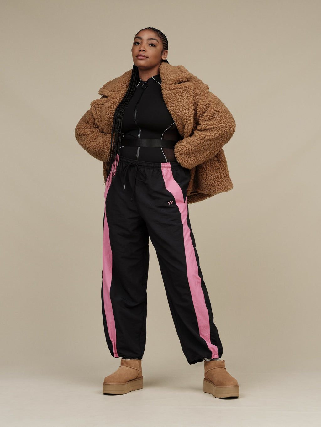 2026 New Arrival Stivaletti in Montone con Plateau Mini Classic Castagna