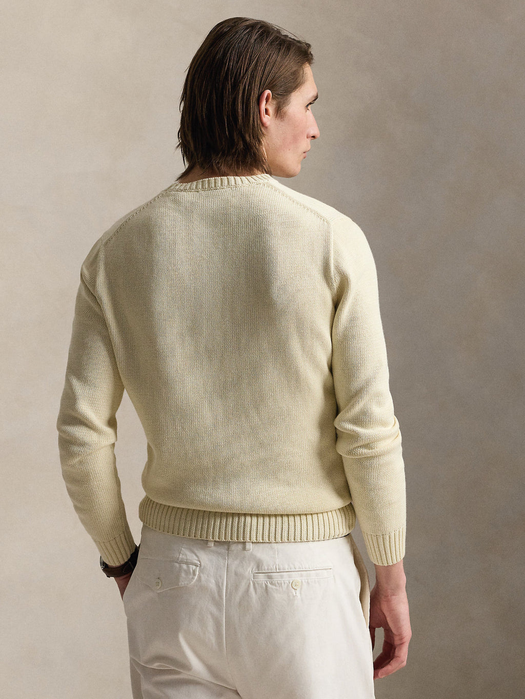 2026 New Arrival Maglia Girocollo in Cotone Regular Fit Crema