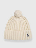 2026 New Arrival Cappello con Pompon e Ricamo Pony Crema