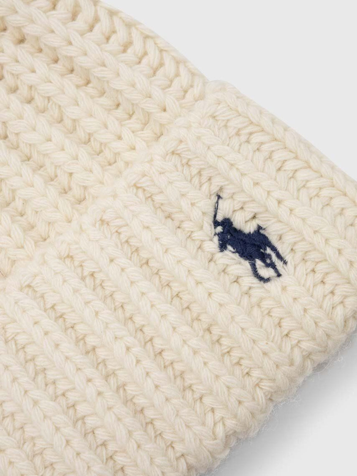 2026 New Arrival Cappello con Pompon e Ricamo Pony Crema