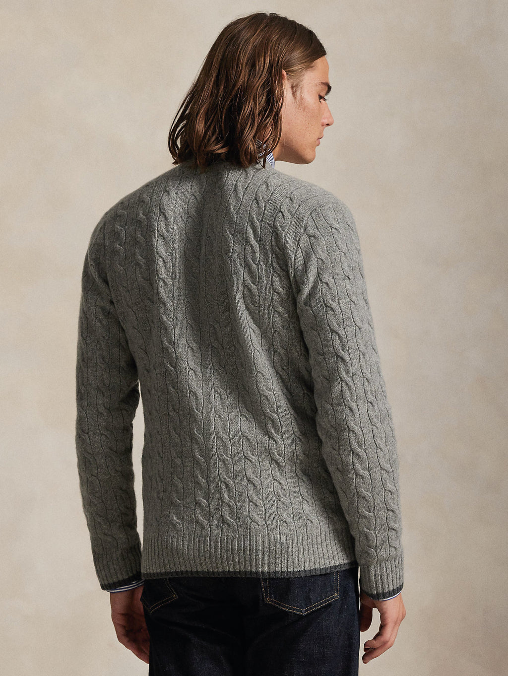 2026 New Arrival Cardigan in Lana e Cashmere a Trecce Grigio