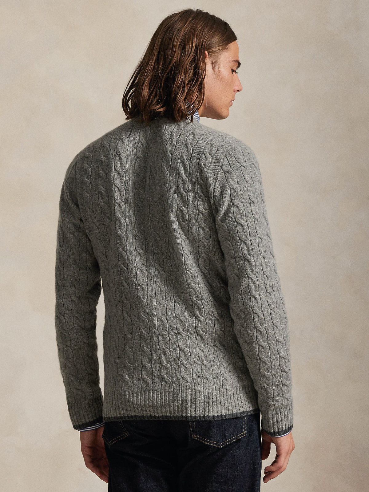 2026 New Arrival Cardigan in Lana e Cashmere a Trecce Grigio