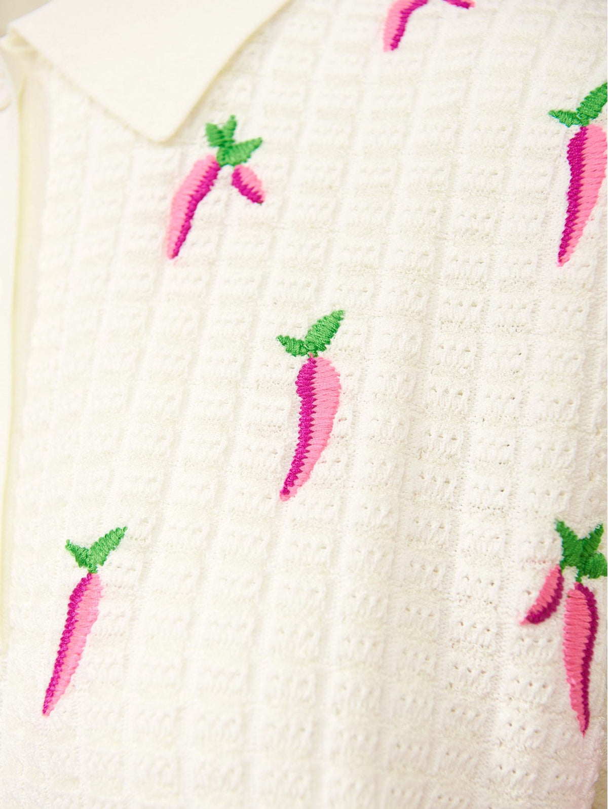 2026 New Arrival Polo in Maglia con Ricami Bianco