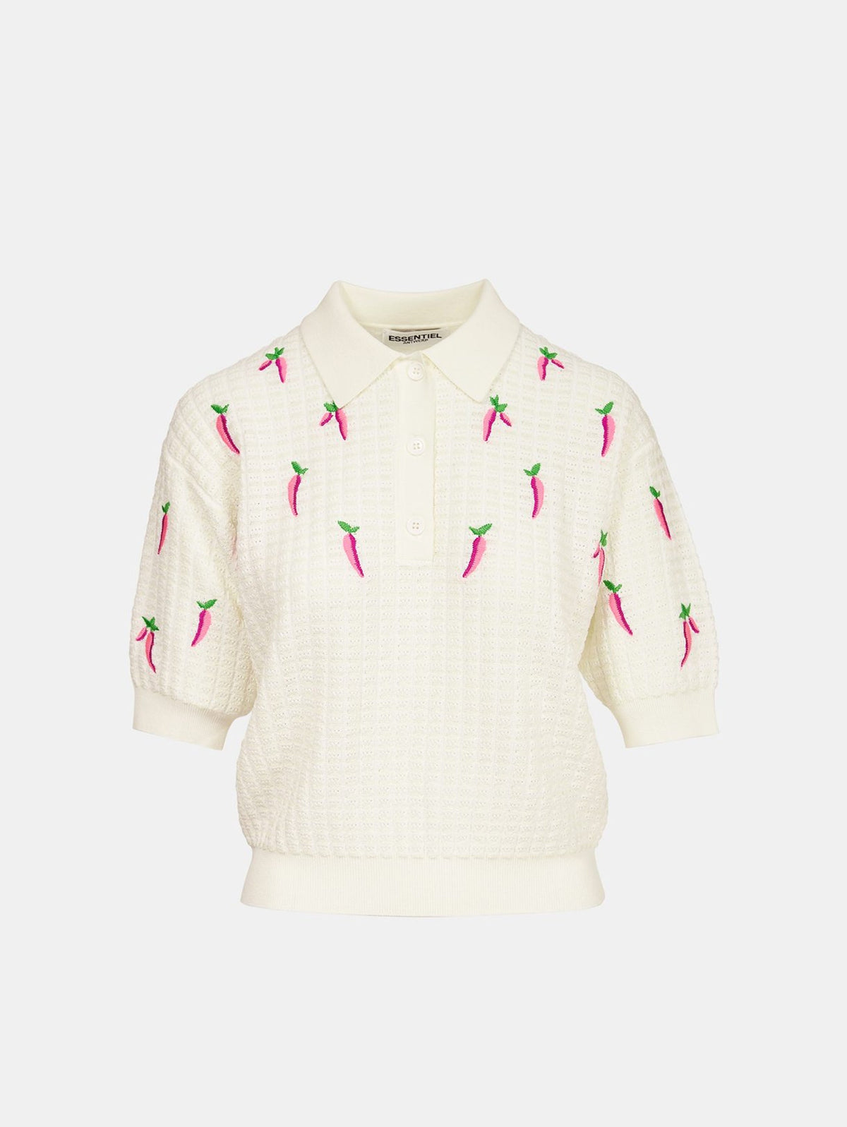 2026 New Arrival Polo in Maglia con Ricami Bianco